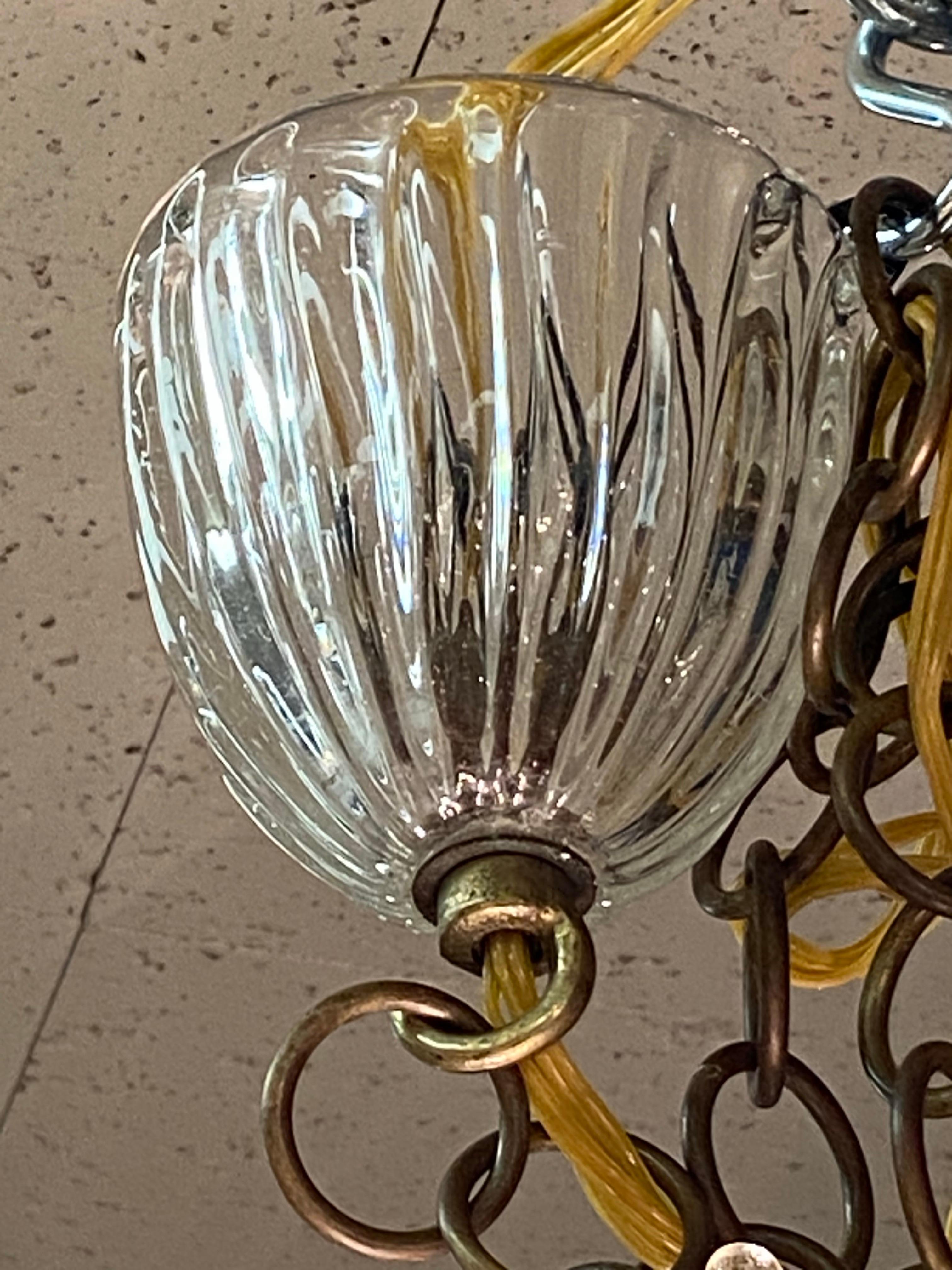 Barovier & Toso 1940 Lámpara de cristal soplado de Murano con aventurina en venta 10