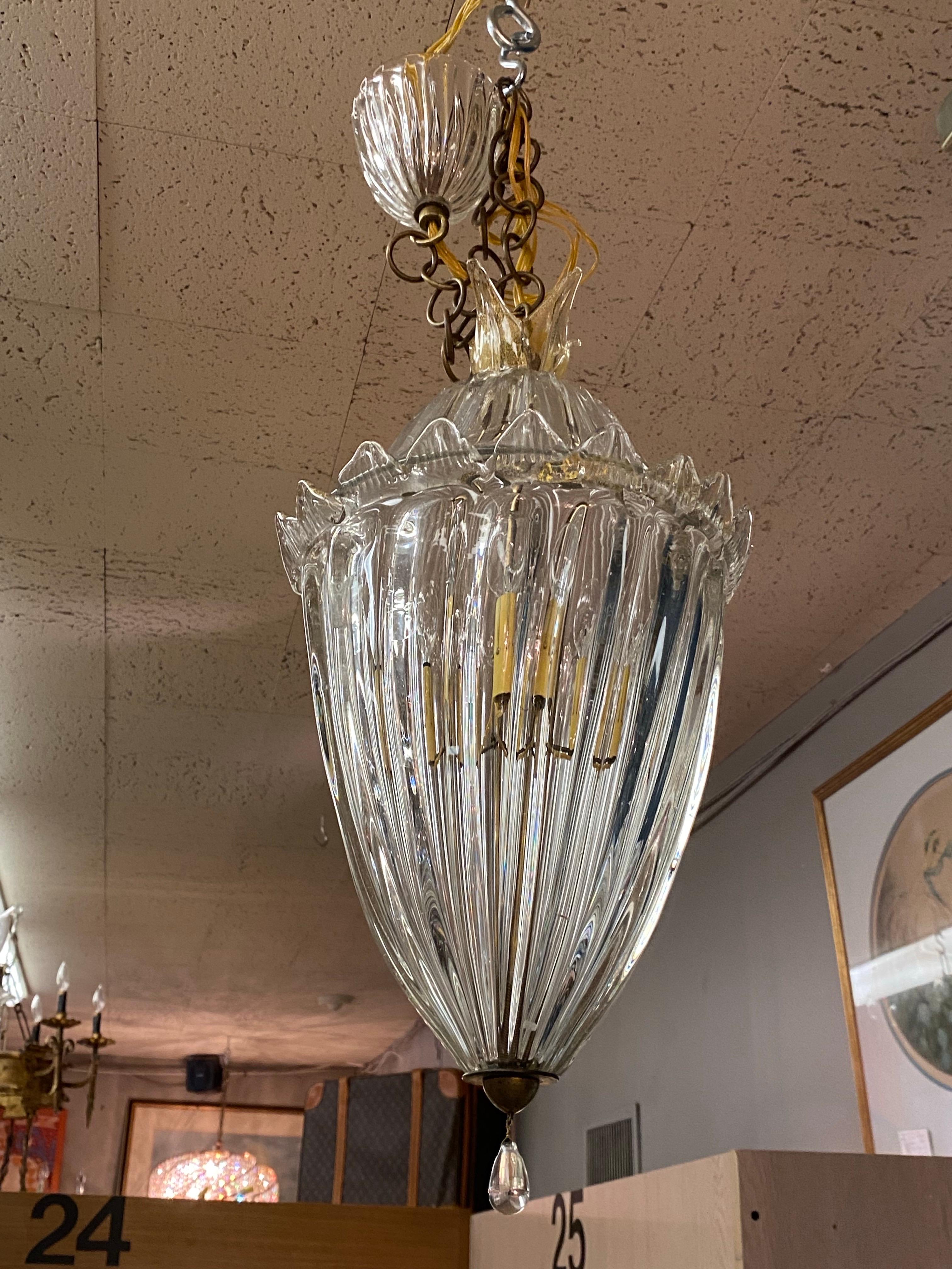 Barovier & Toso 1940 Lámpara de cristal soplado de Murano con aventurina en venta 12