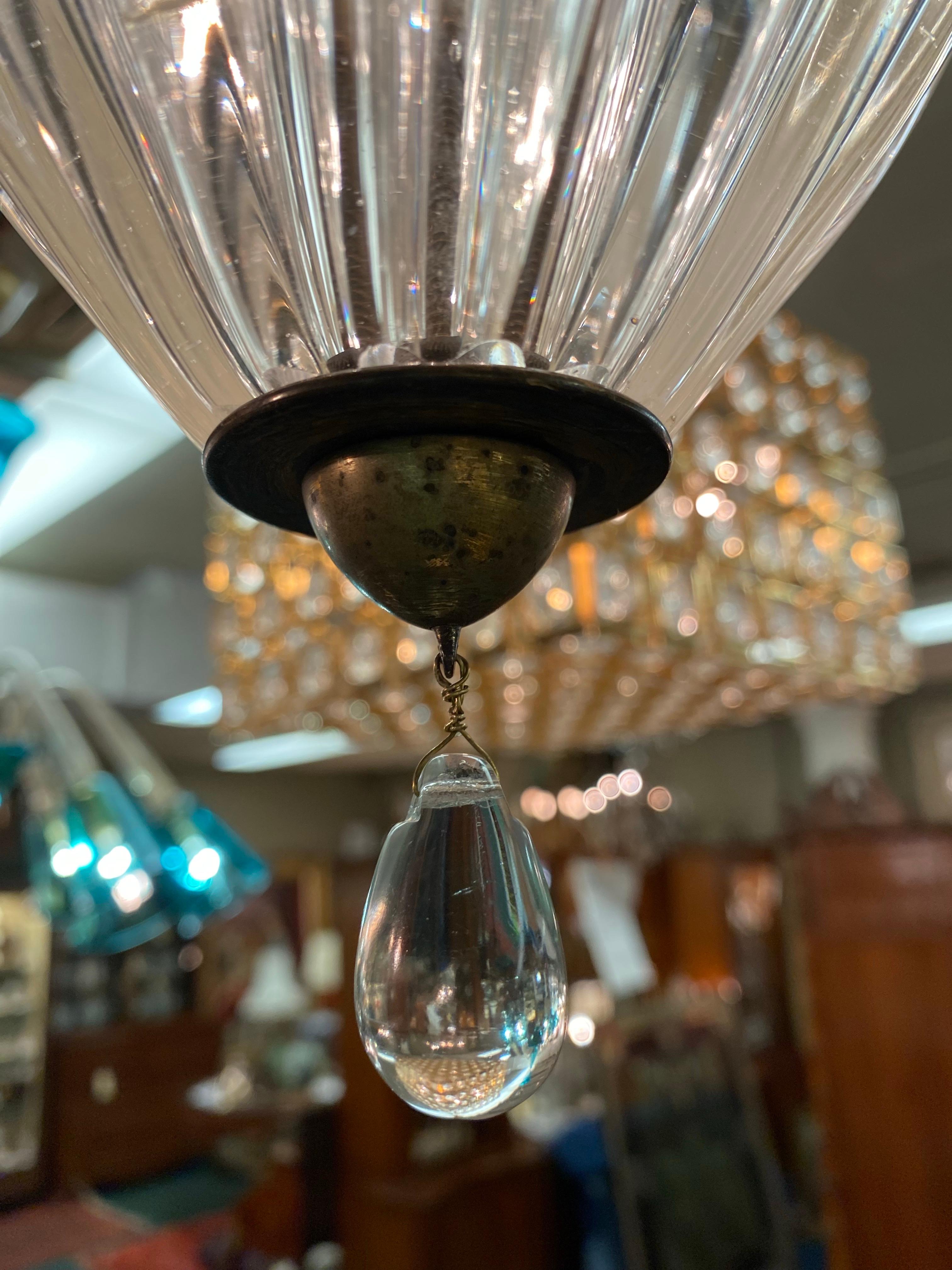 Barovier & Toso 1940 Lámpara de cristal soplado de Murano con aventurina Latón en venta