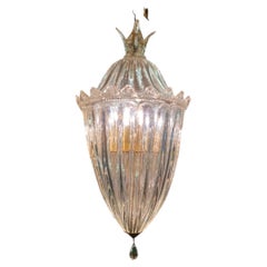 Barovier & Toso 1940 Lámpara de cristal soplado de Murano con aventurina