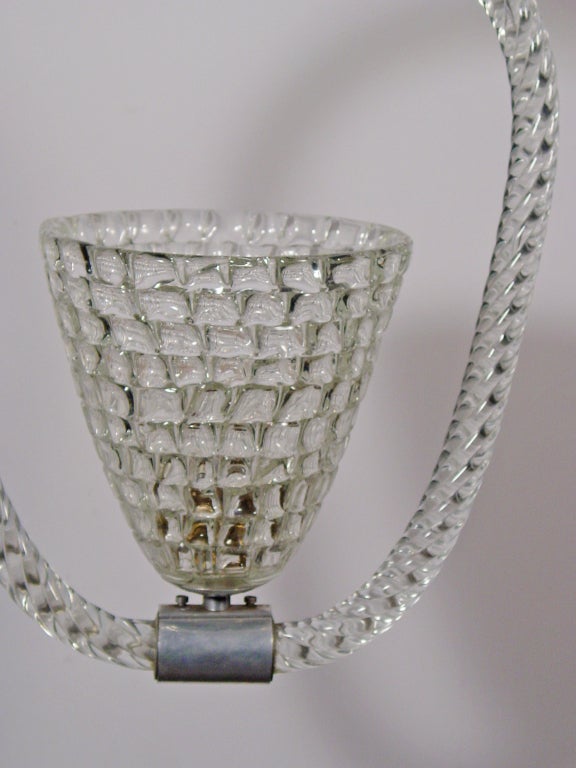 Italian Barovier & Toso 1940s Murano Glass Lantern For Sale