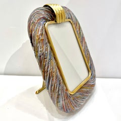 Barovier Toso 21. Jahrhundert Multicolor Filigrana Murano Glas Fotorahmen