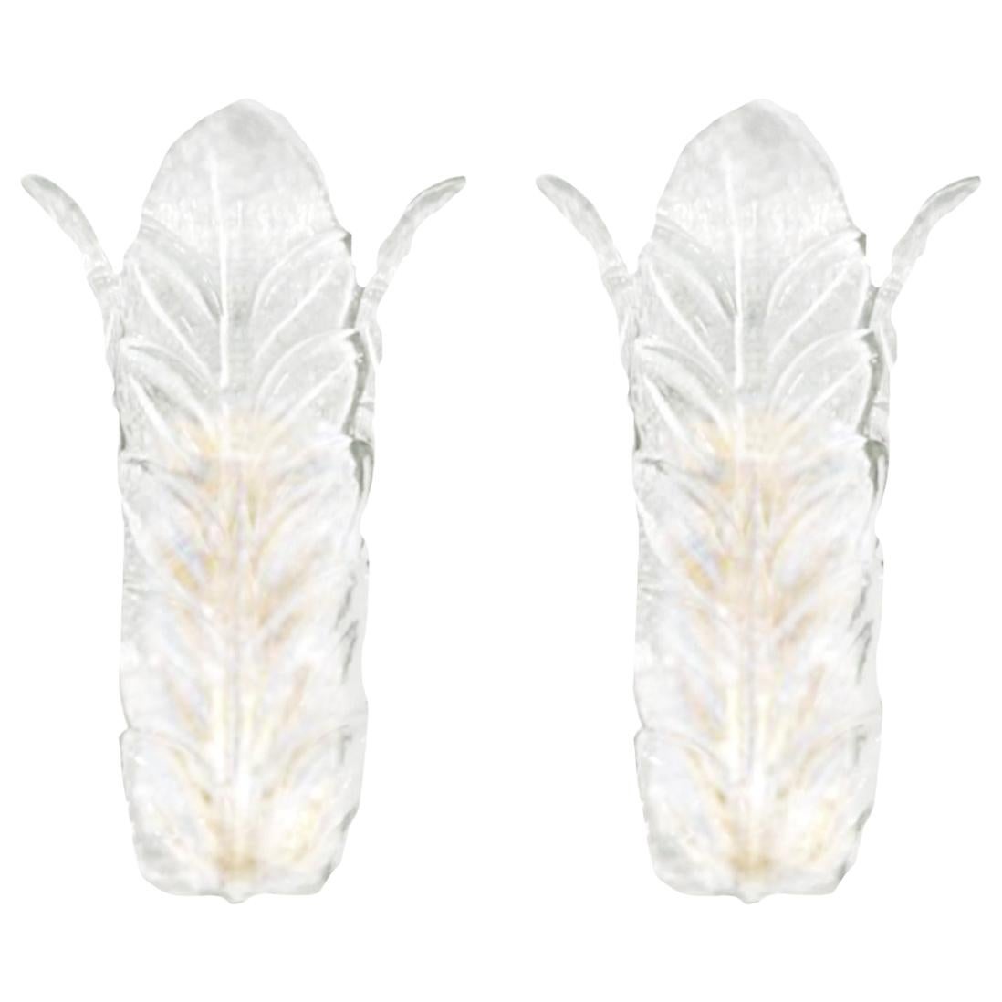 Barovier & Toso Acanthus Sconces, Pair For Sale