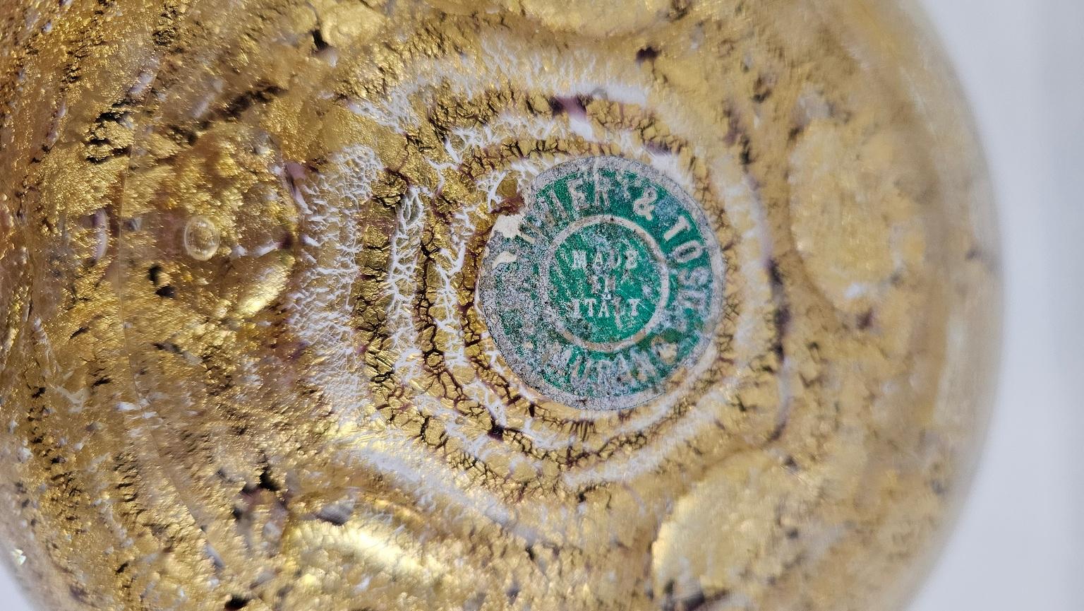 Verre de Murano Barovier&Toso Bol en verre Art Deco Murano Italie en vente