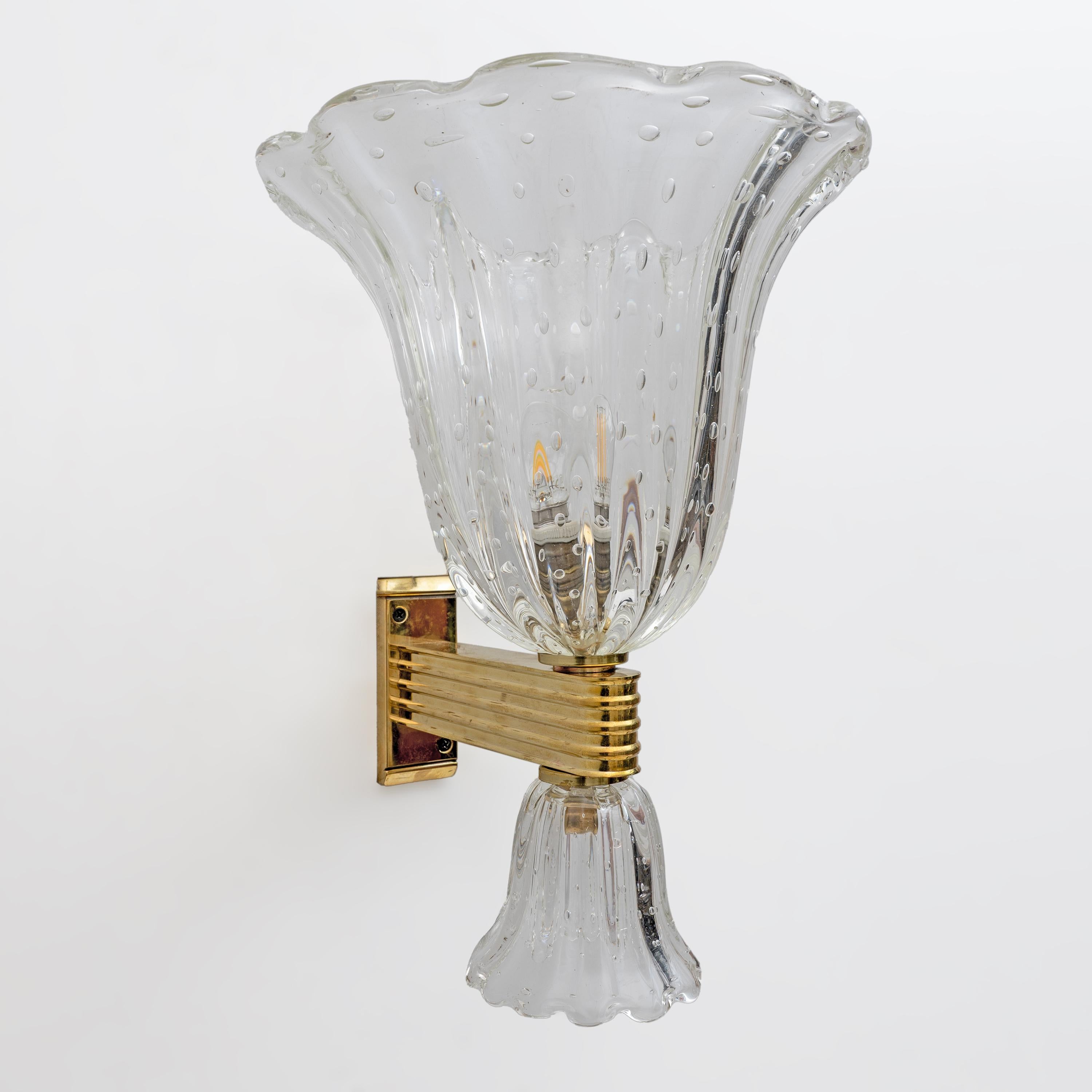 Barovier&Toso, stile Art Déco, in ottone e vetro di Murano In condizioni buone in vendita a Puglia, Puglia