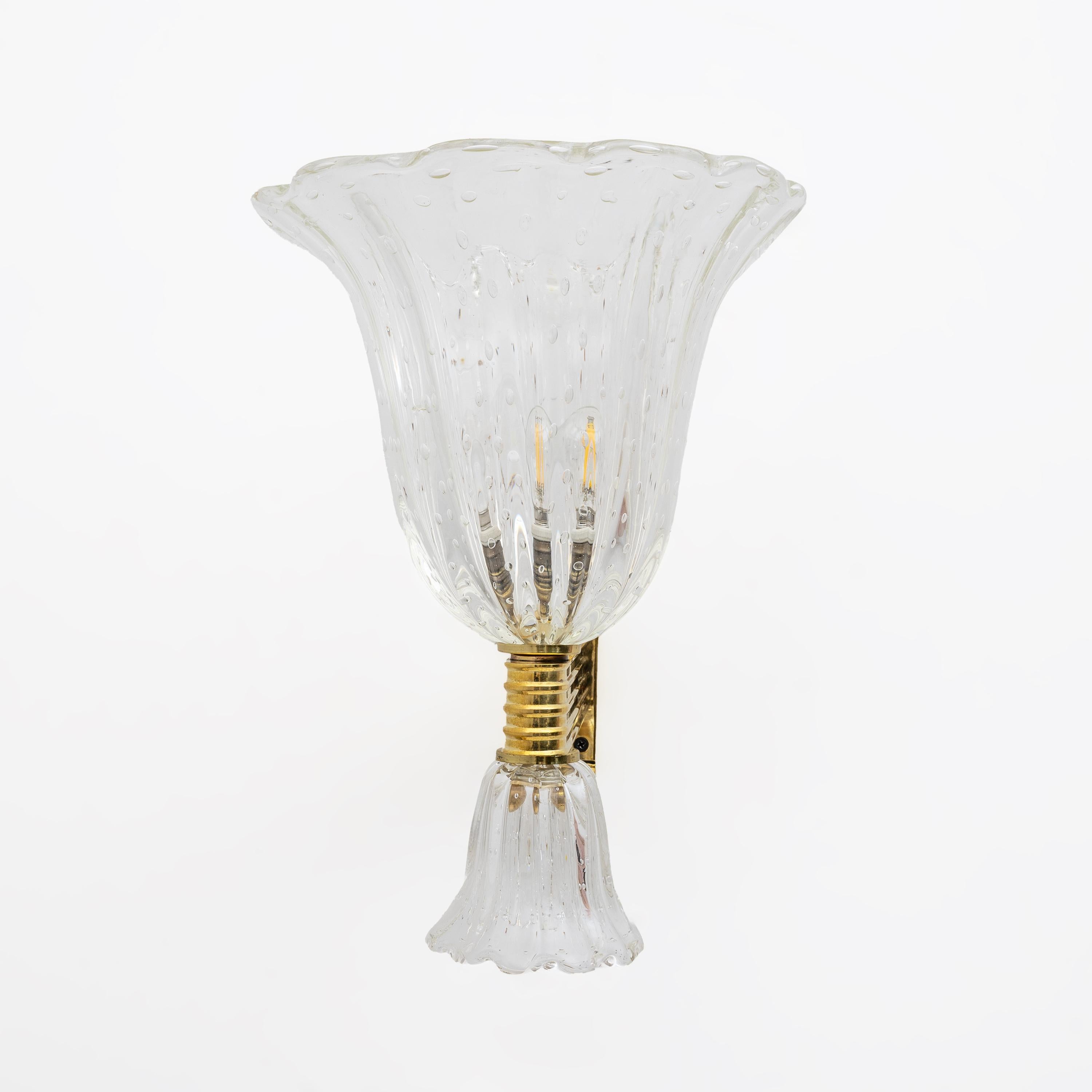 Ottone Barovier&Toso, stile Art Déco, in ottone e vetro di Murano in vendita