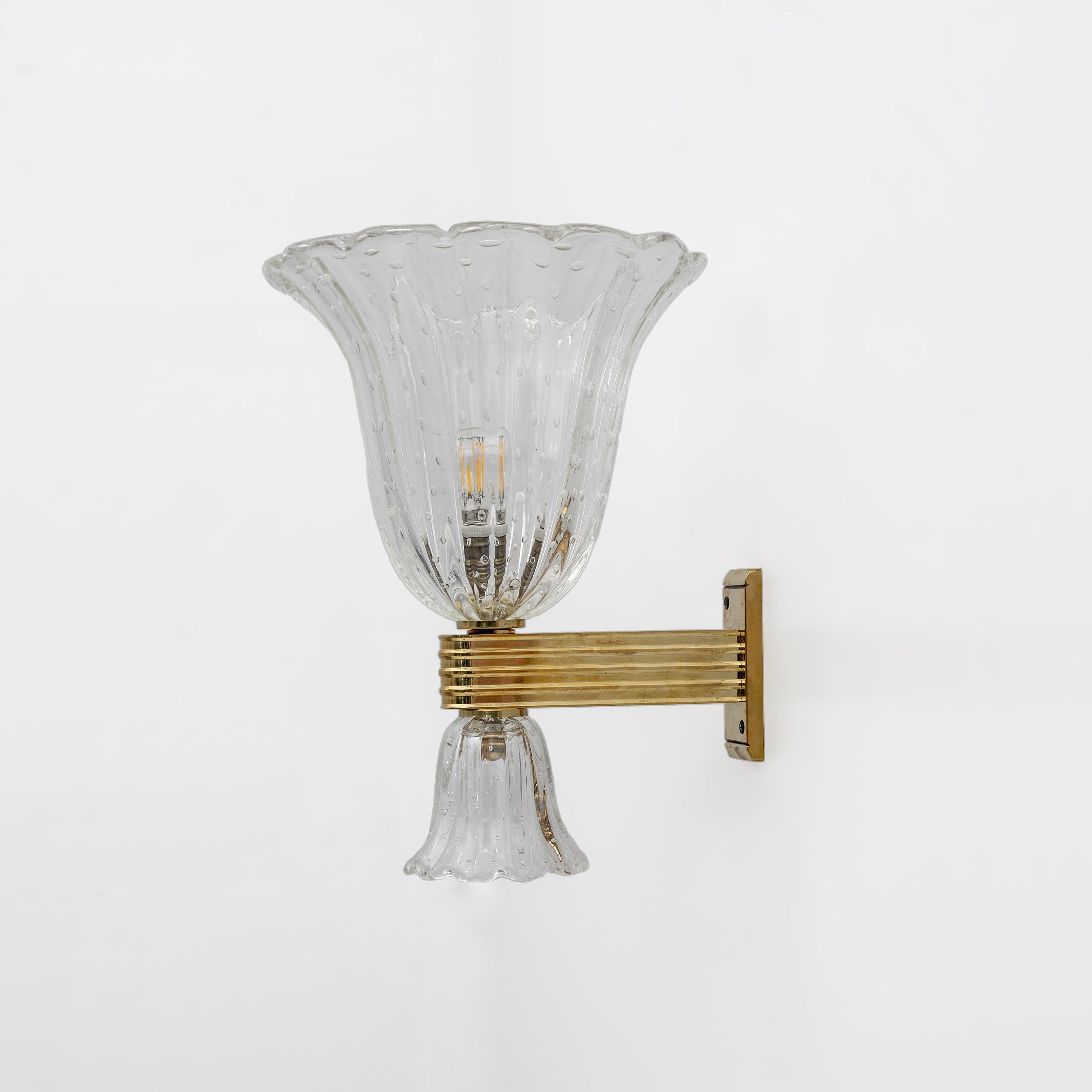 Barovier&Toso, stile Art Déco, in ottone e vetro di Murano in vendita 1