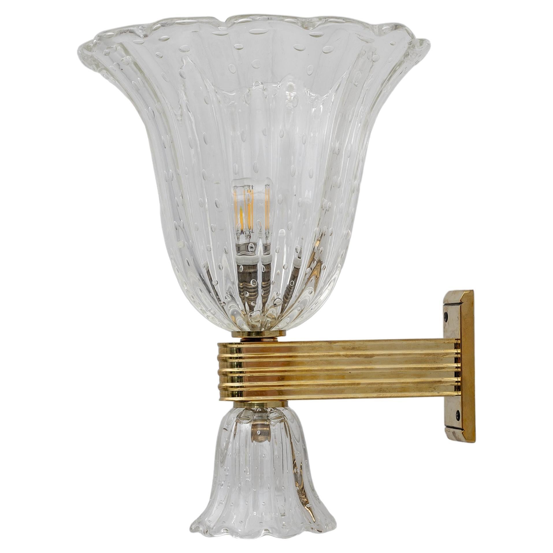 Barovier&Toso, stile Art Déco, in ottone e vetro di Murano in vendita