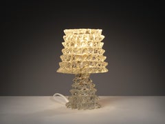 Barovier & Toso Art Deco Tischlampe aus Kristallglas