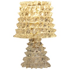 Barovier & Toso Art Deco Tischlampe aus Kristallglas