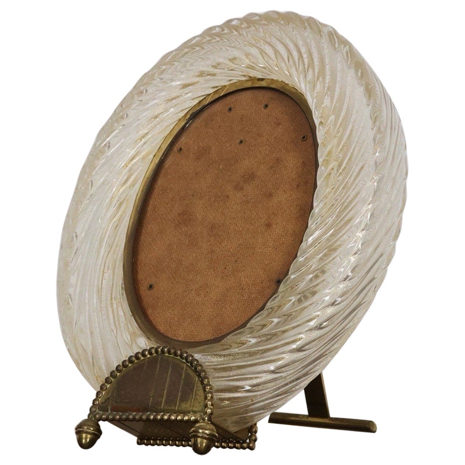 Barovier 
Toso Attr. Cadre photo en verre de Murano des années 1940 Italie en vente