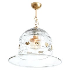 Lampadario Barovier&Toso in vetro di Murano e bronzo 1940