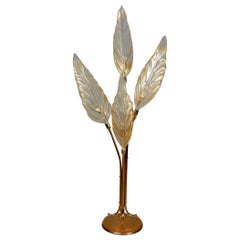 Lampada da terra Barovier & Toso Avventurina in vetro artistico con foglie di taro