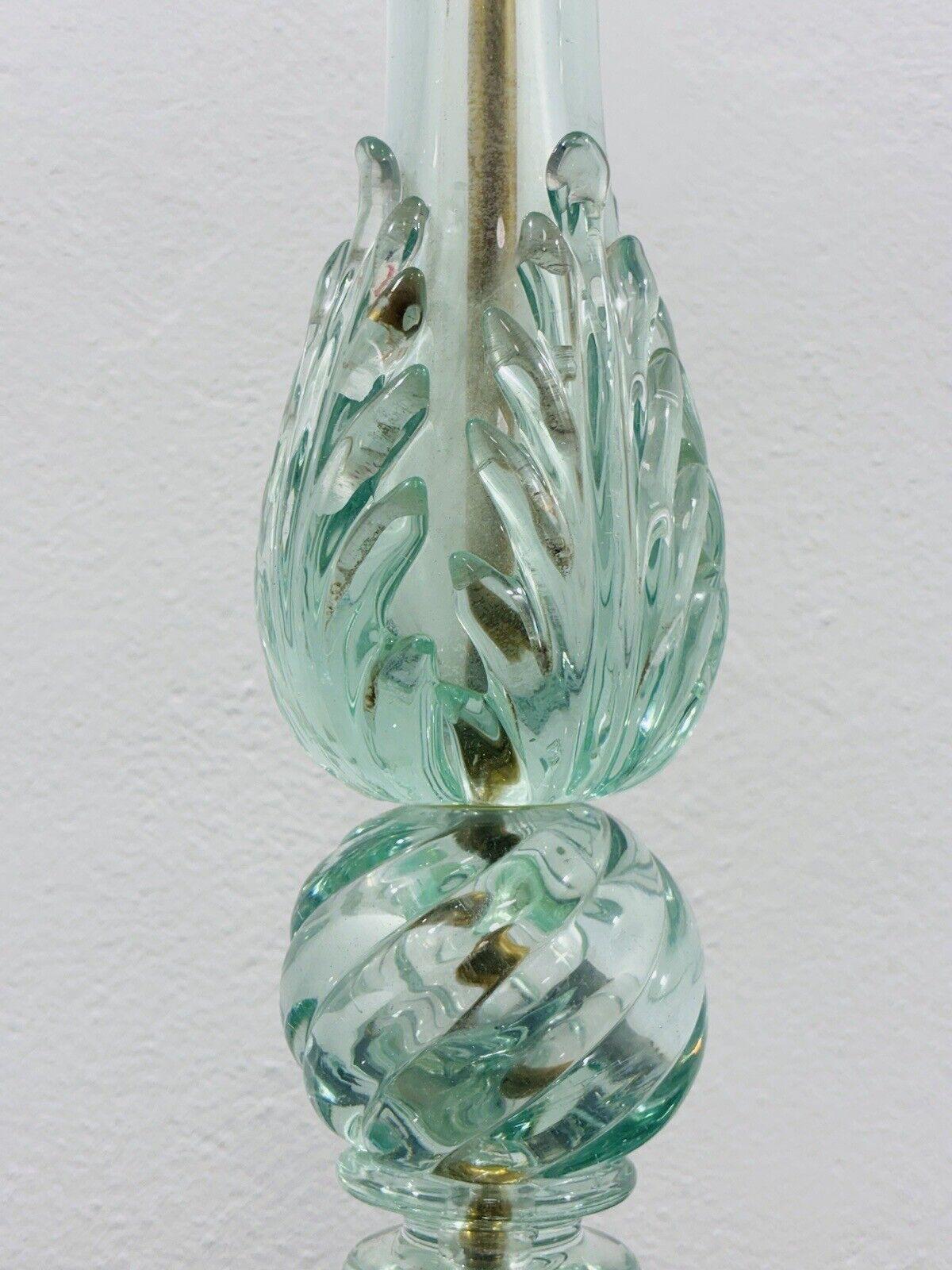 Late 20th Century Barovier & Toso big glass table lamp in Murano very rare For Sale