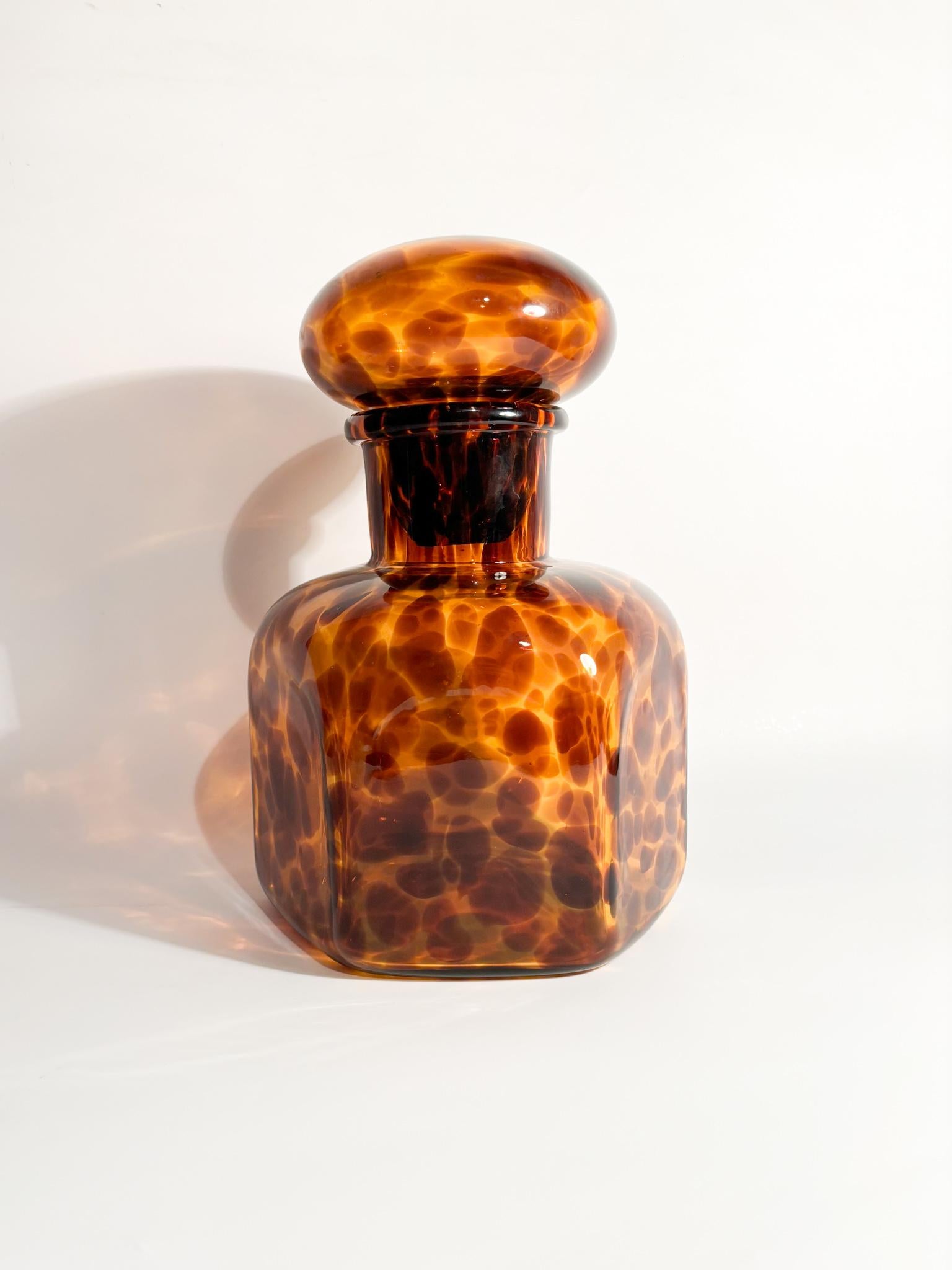 Mid-Century moderno Vaso a bottiglia Barovier&Toso in vetro di Murano maculato degli anni '50 in vendita