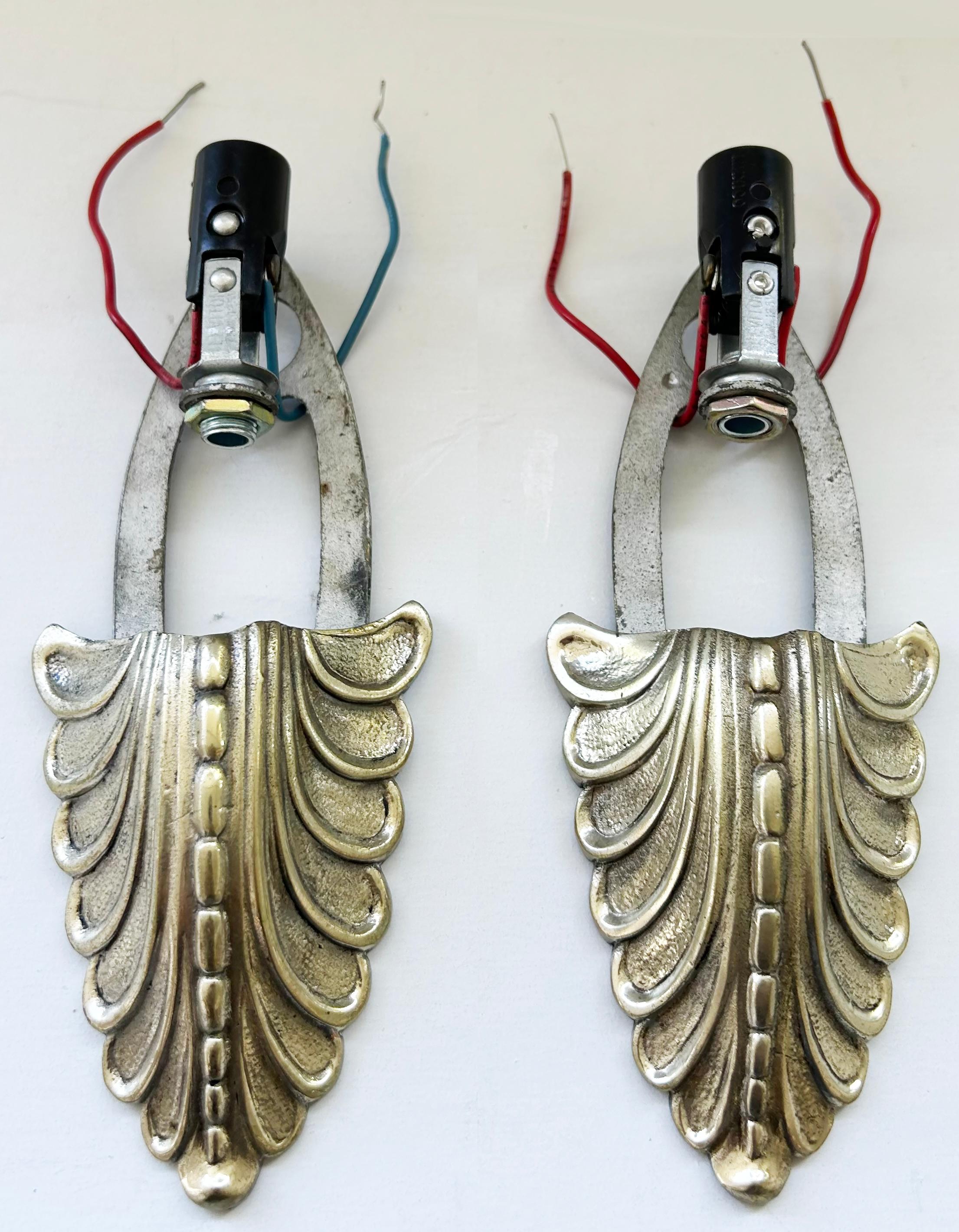 Gold Leaf  Barovier & Toso Bronze and Murano Glass Leaf Sconces with Gold Infusions For Sale