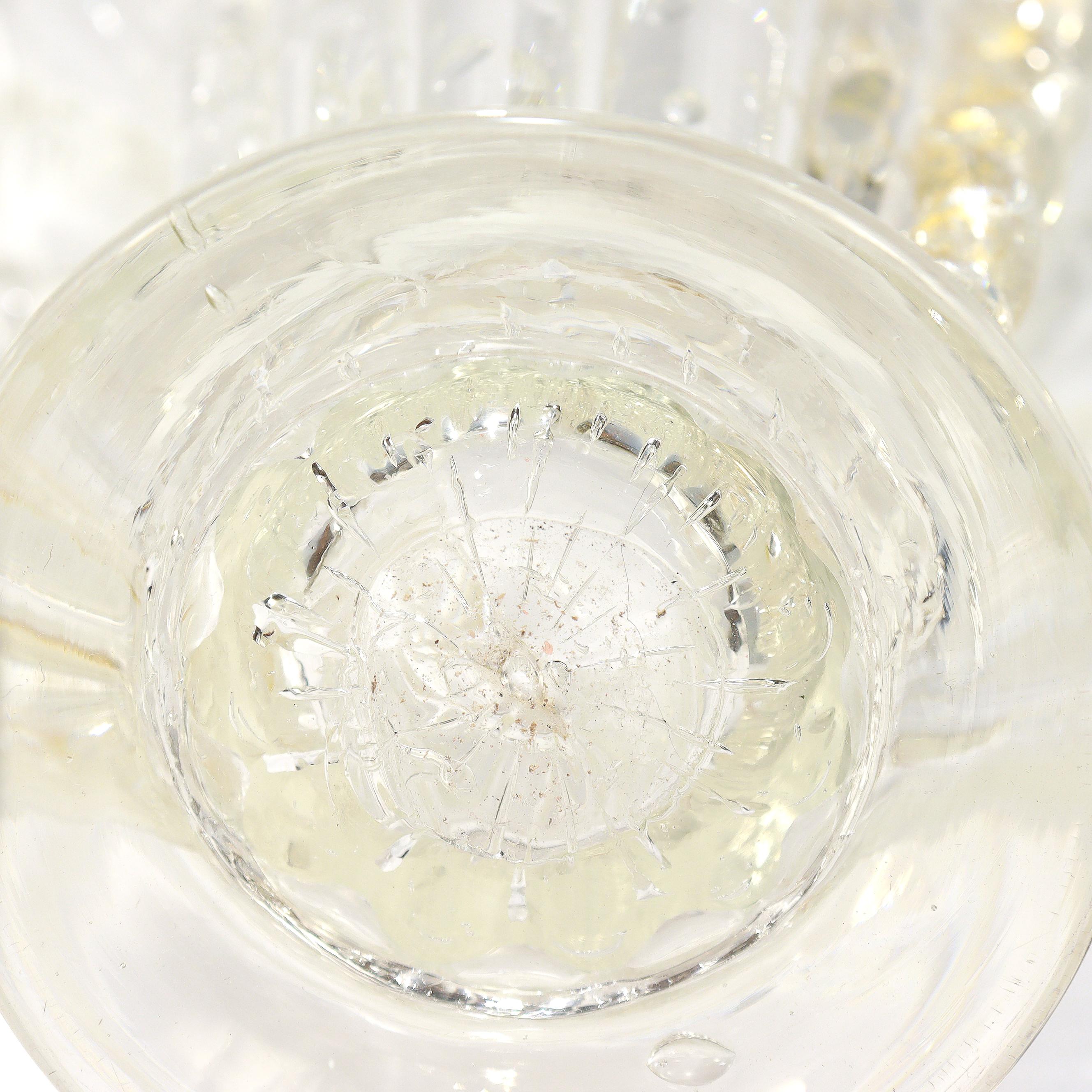 Barovier & Toso Bullicante Blumenvase aus klarem Murano-Glas mit Goldfolie im Angebot 3