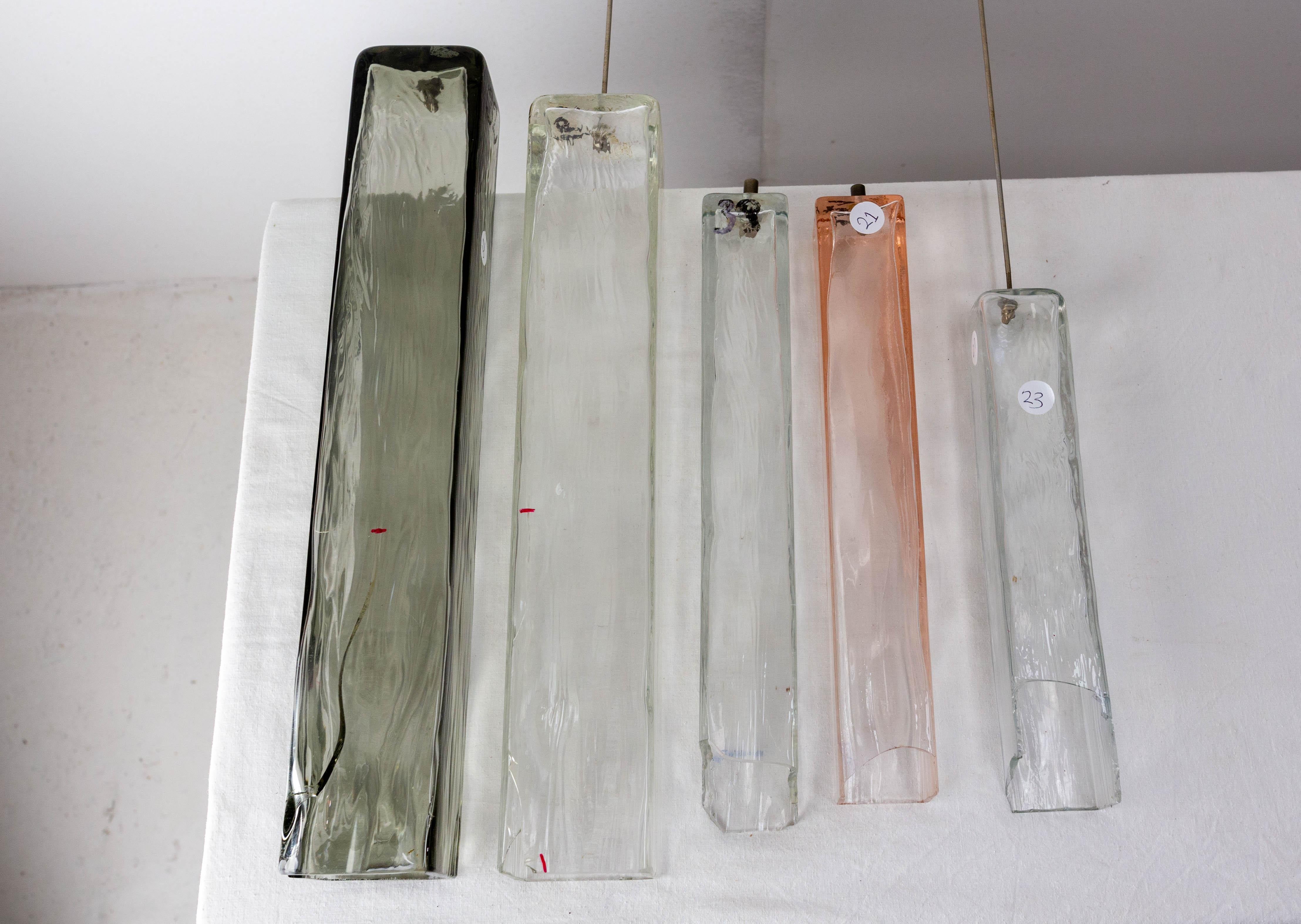 Barovier & Toso Chandelier Venini Four-Color Glass Flush Mount Ceiling Light For Sale 6