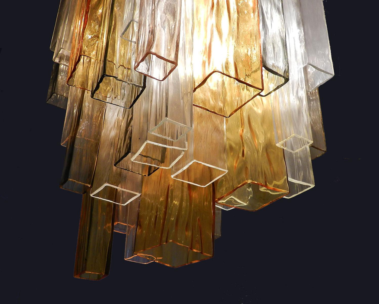 Barovier & Toso Murano Venini rare four-color glass chandelier stunning and impressive
with its original label on the top of flush mount, Barovier and Toso.
We understand that this came from an Hotel in Monaco that was being re furbished.
Flush