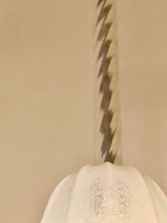 Barovier & Toso Kronleuchter verre murano opaline Art Deco , Italien 1940