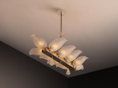 Barovier & Toso Kronleuchter mit Blütenblättern aus Kristallglas