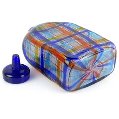 Barovier Toso Christian Dior Signed Tartan Murano Italian Art Glass Bottle