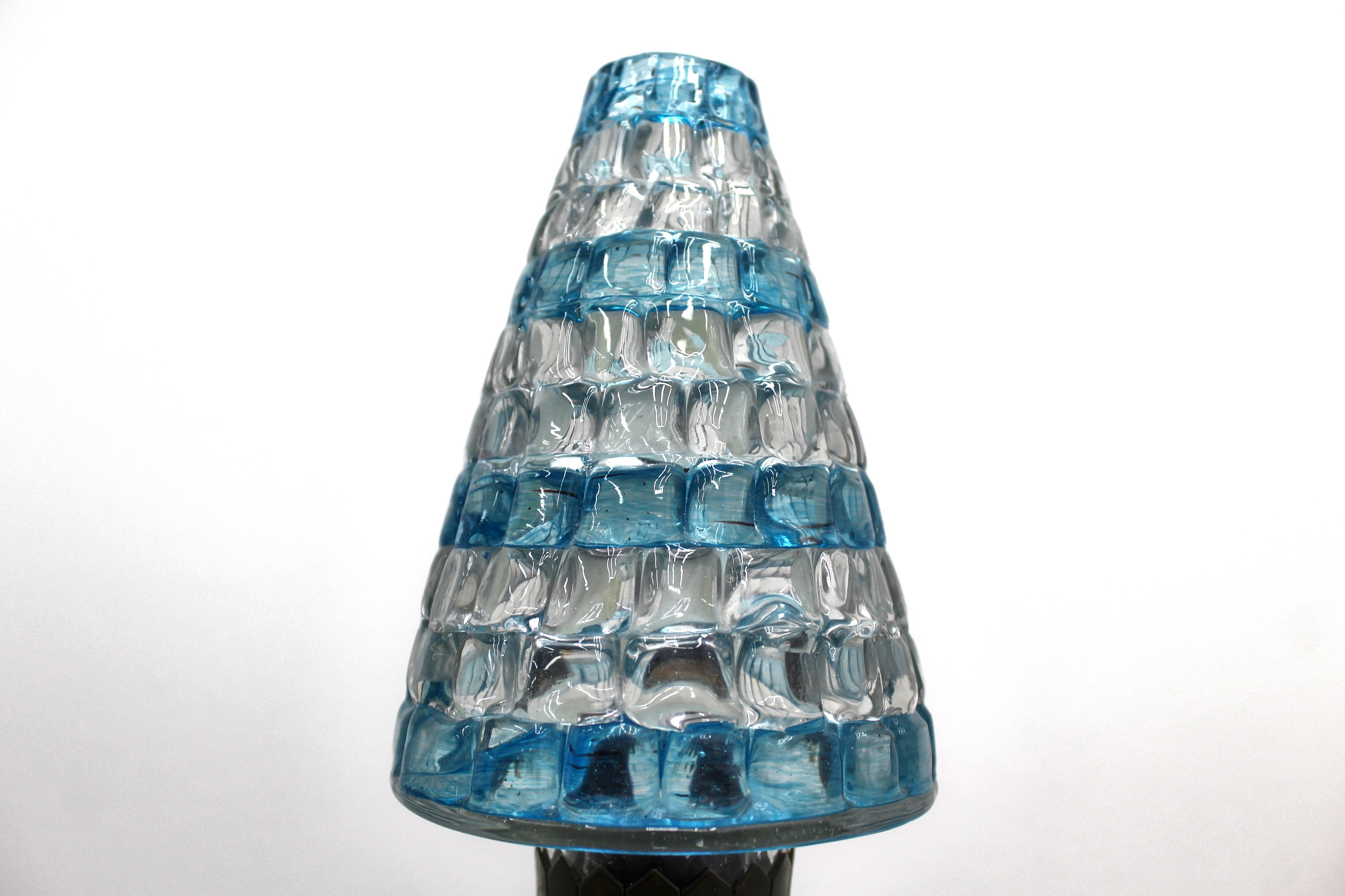 Barovier & Toso Weihnachtsbaumförmige Tischlampe aus Murano Glas 40er Jahre Italien im Angebot 4