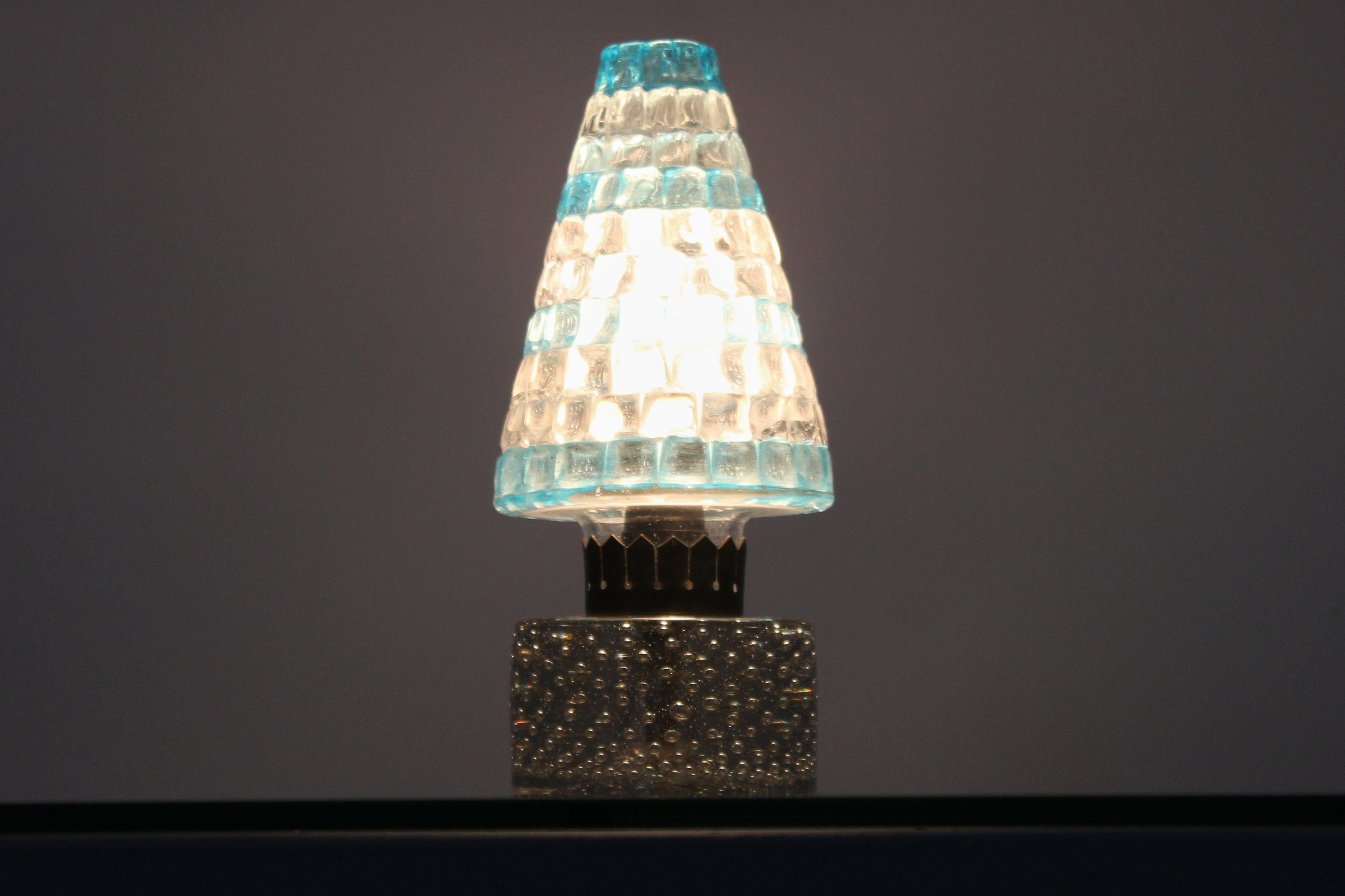 Barovier & Toso Weihnachtsbaumförmige Tischlampe aus Murano Glas 40er Jahre Italien im Angebot 1