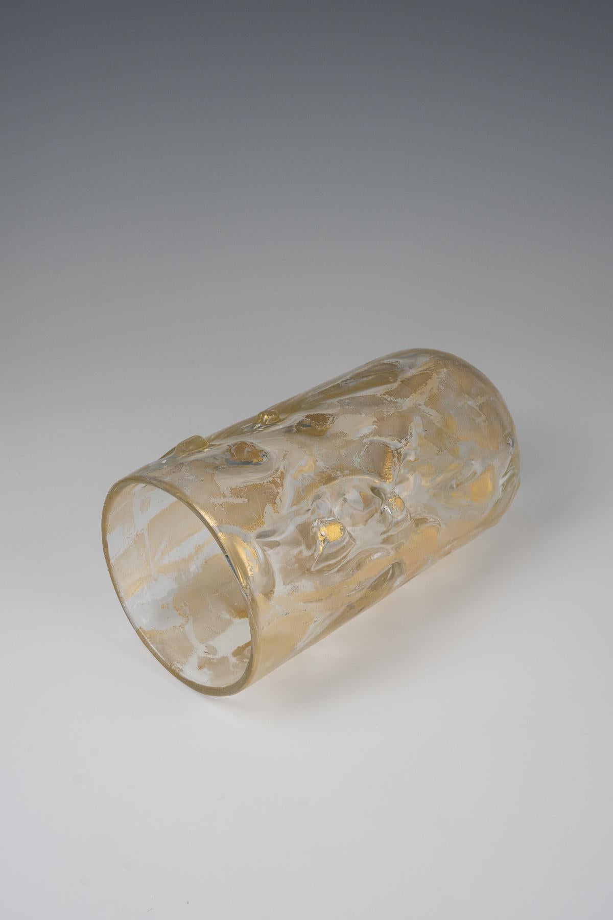 Barovier & Toso, farbloses Glas mit Goldeinschlüssen. 1979 im Zustand „Relativ gut“ im Angebot in Zurich, CH