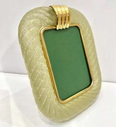 Barovier Toso Contemporary 24 Kt Gold Chartreuse Murano Glas Fotorahmen