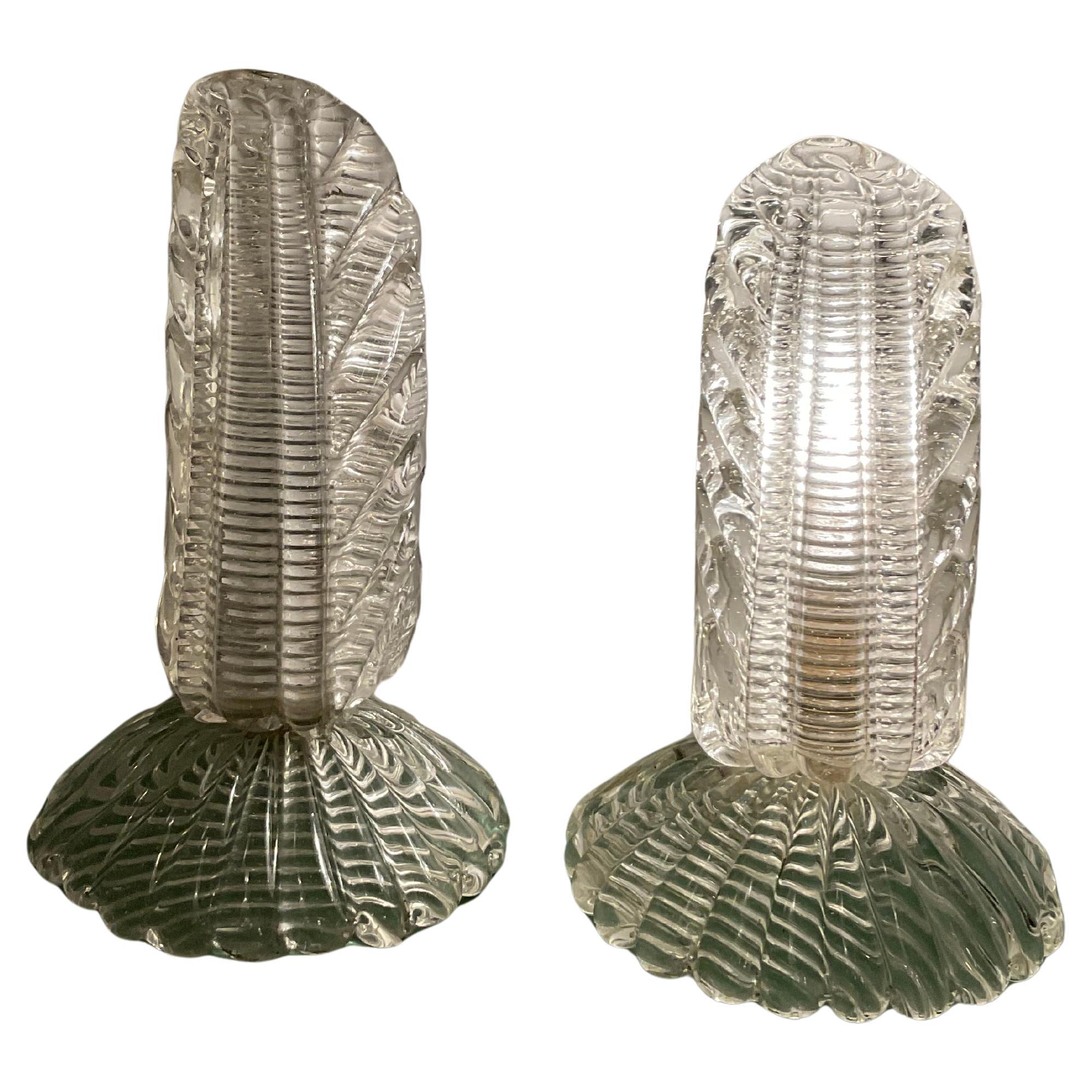 BAROVIER 
TOSO - Paire d
abat-jours en verre de Murano 1930 - Made in ITALY en vente