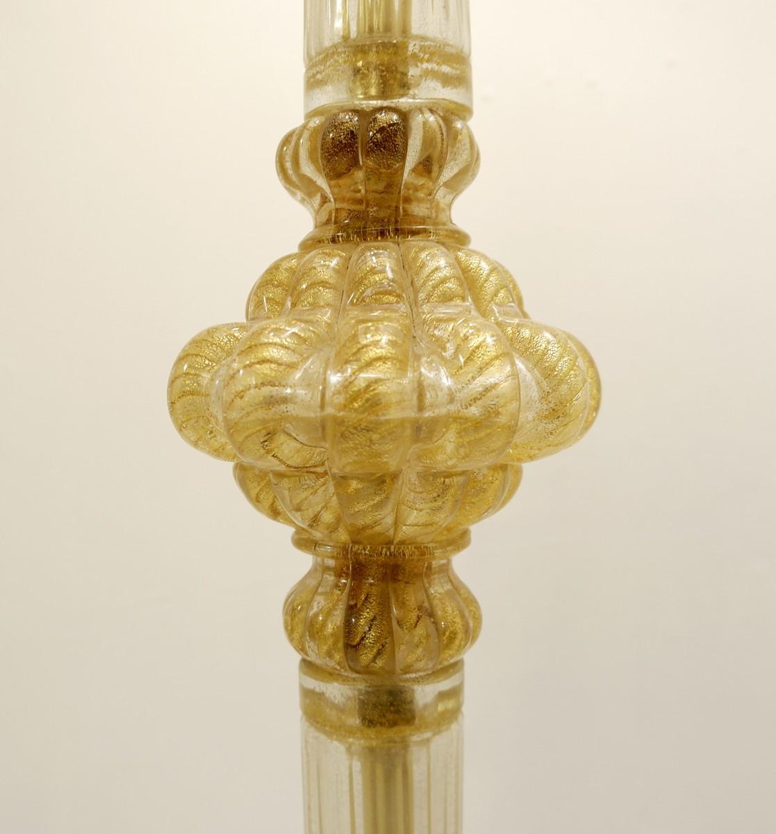 Barovier & Toso ‘Cordonato D’Oro’ Murano table lamp, 1950s.