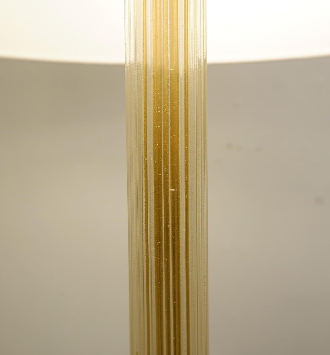 Italian Barovier & Toso ‘Cordonato D’Oro’ Murano Table Lamp, 1950s For Sale