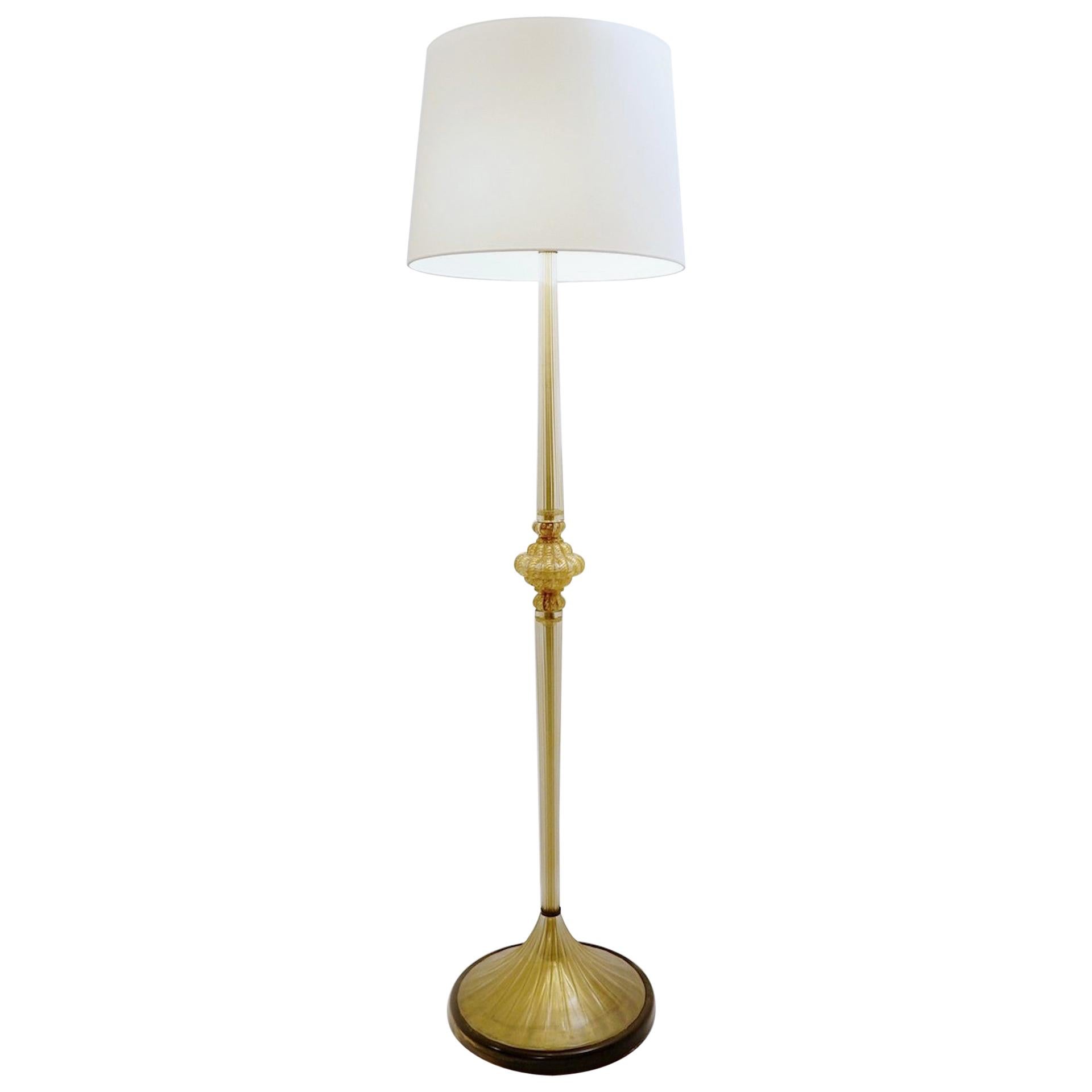 Barovier & Toso ‘Cordonato D’Oro’ Murano Table Lamp, 1950s