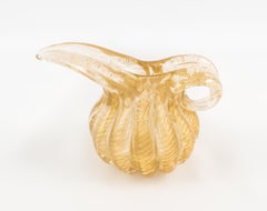 Murano Glass Pitcher by Ercole Barovier, Cordonato Oro, Italy, 1950s