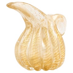 Murano Glass Pitcher by Ercole Barovier, Cordonato Oro, Italy, 1950s
