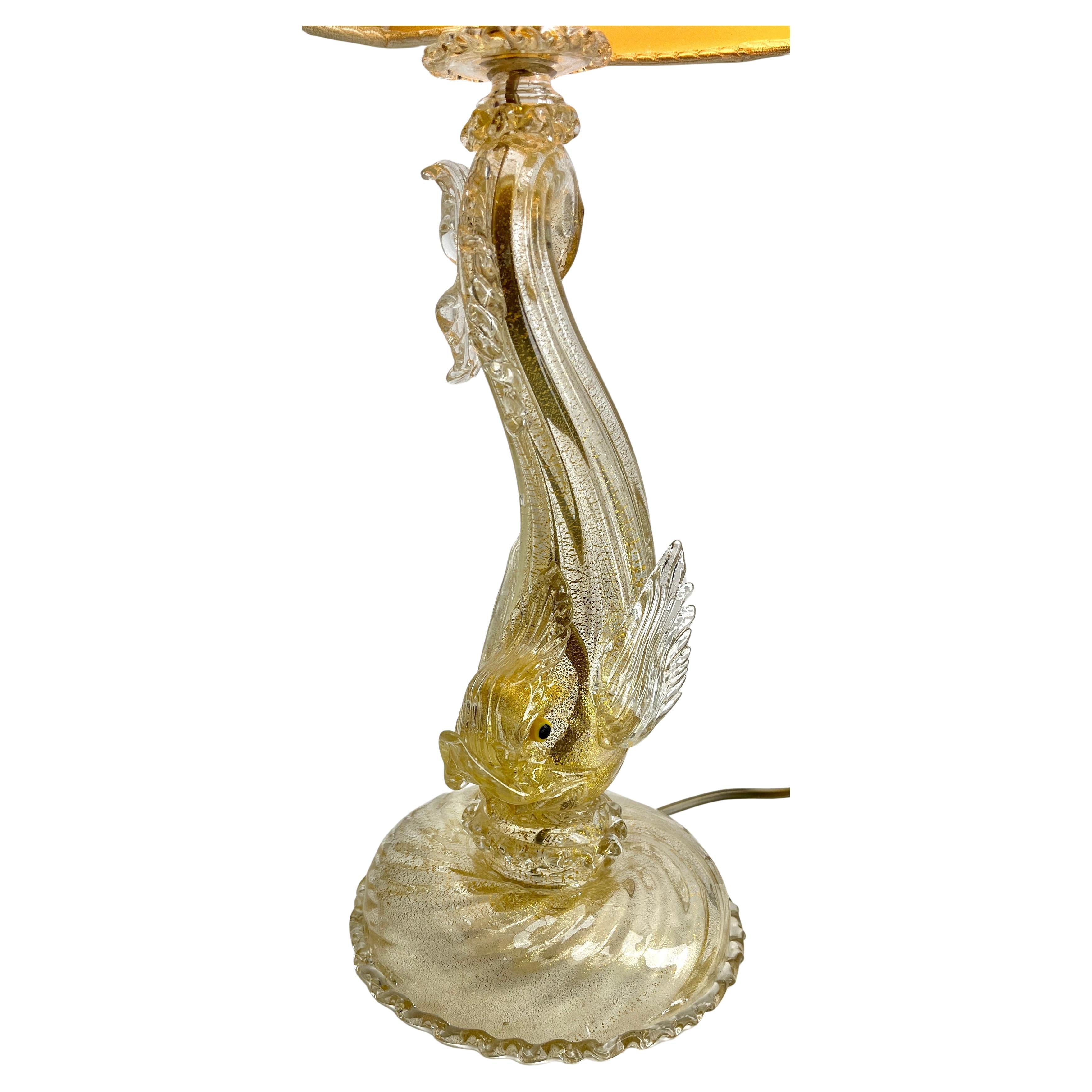 Fait main Barovier&Toso  Lampe de table décorative de Murano avec corde dorée Cordonato Oro en vente