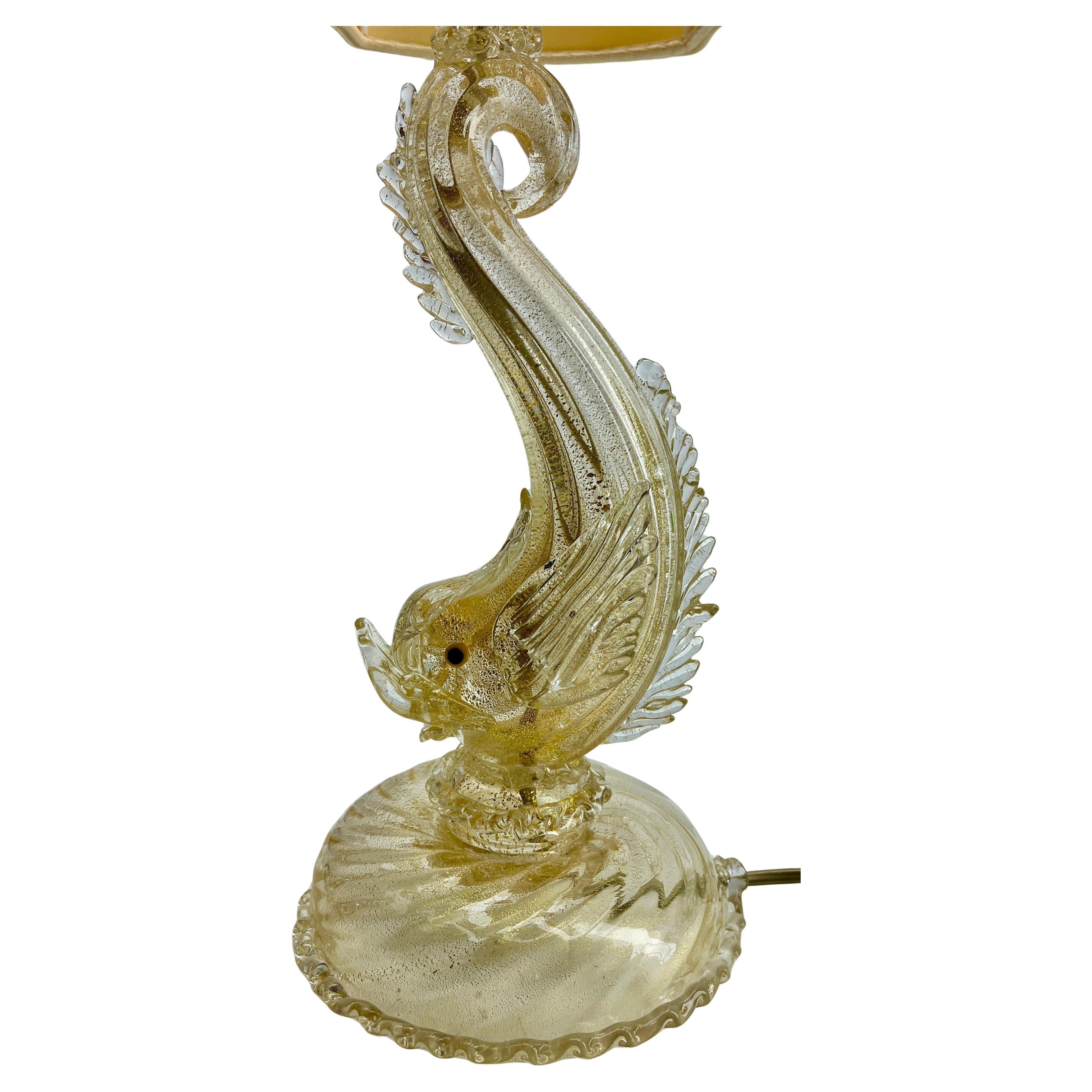 Barovier&Toso  Lampe de table décorative de Murano avec corde dorée Cordonato Oro Bon état - En vente à Verviers, BE
