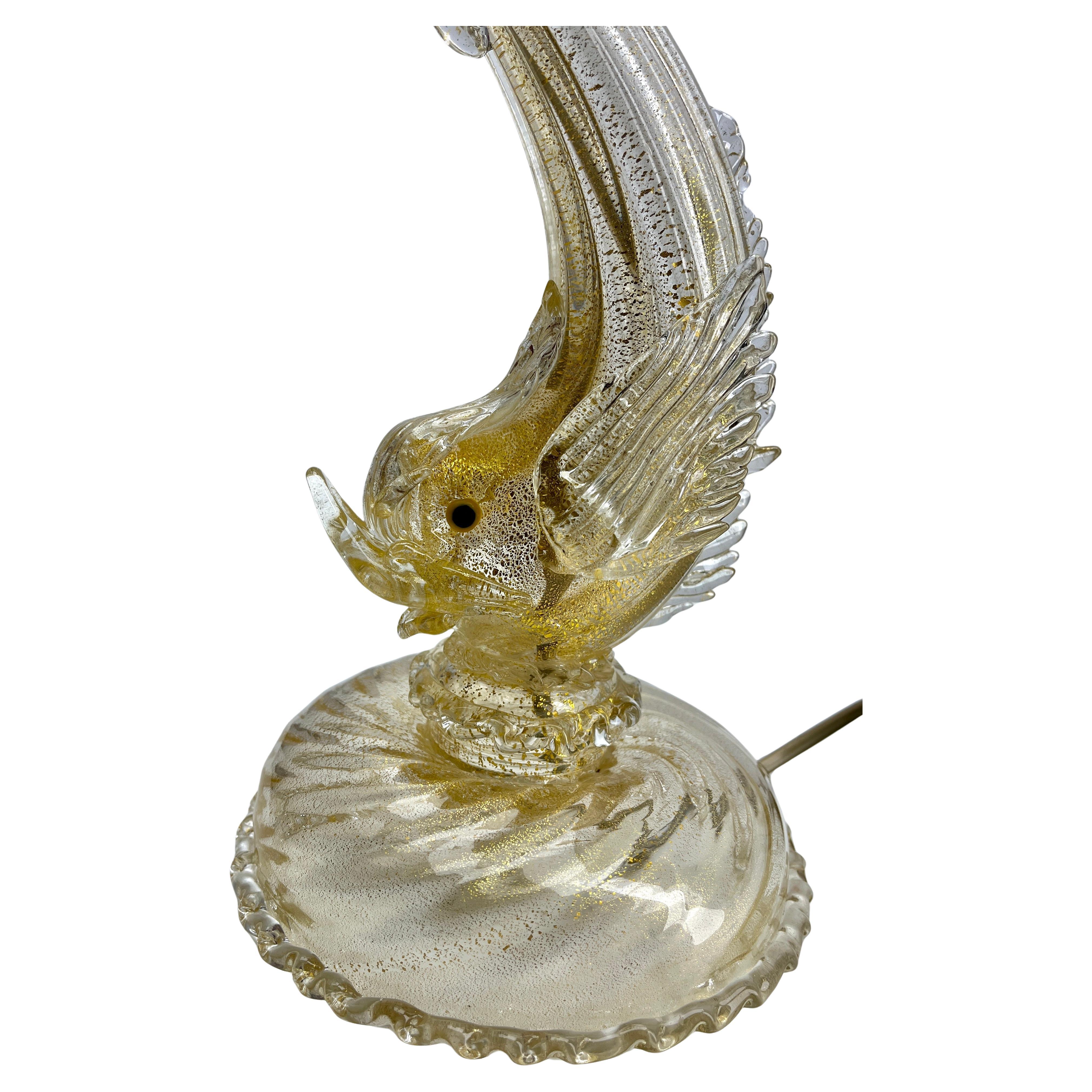 Verre de Murano Barovier&Toso  Lampe de table décorative de Murano avec corde dorée Cordonato Oro en vente
