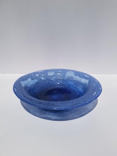 Barovier Toso Efeso Bowl Plate Dish Vessel Aquatic Water Bubbles Blue Murano Art