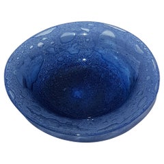 Barovier Toso Efeso Bowl Plate Dish Vessel Aquatic Water Bubbles Blue Murano Art