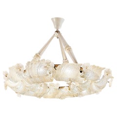 Lampadario elegante in vetro di Murano e foglia d'oro di Barovier&Toso, anni '40