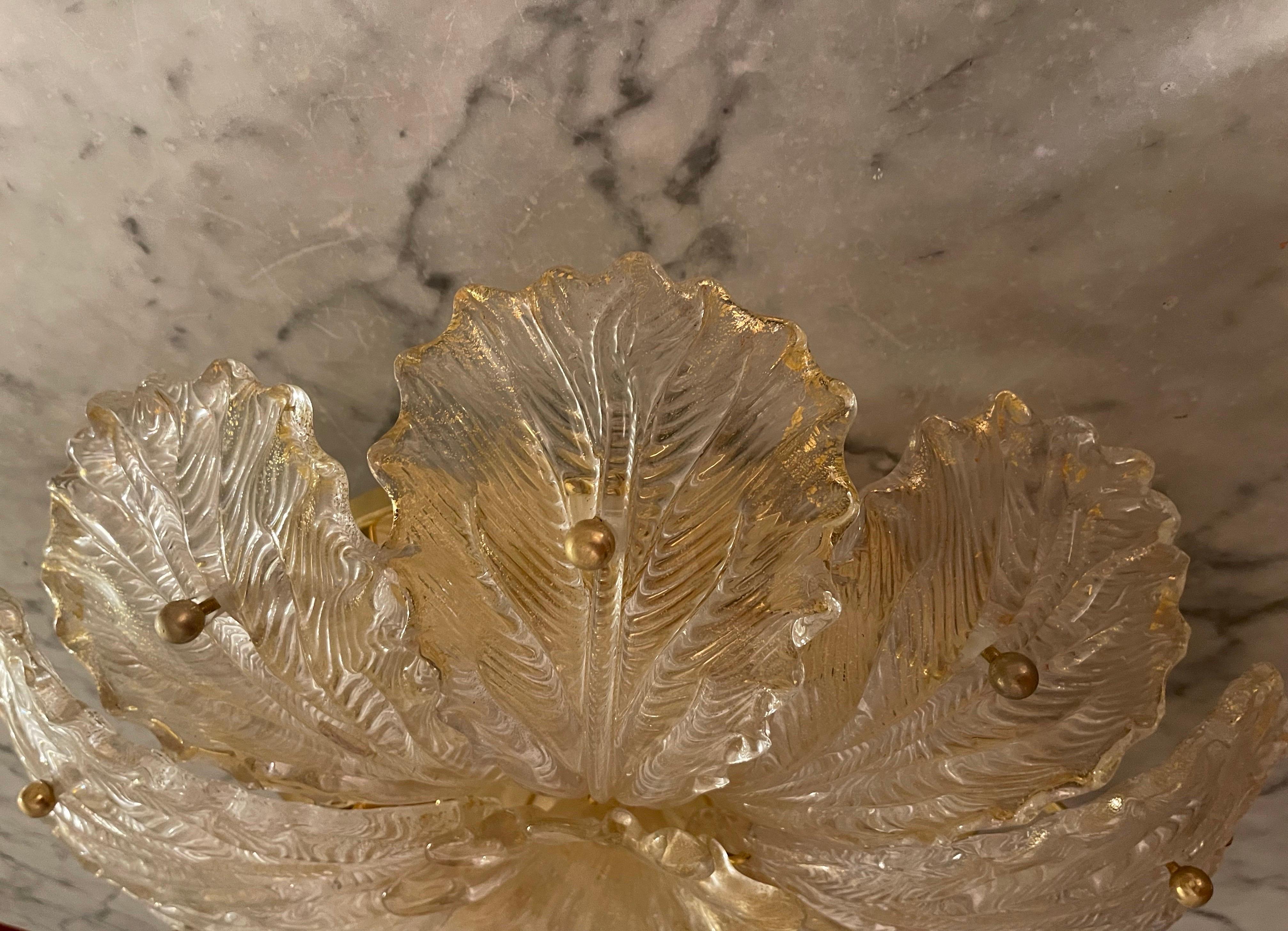 Barovier & Toso Flush Mount Gold Glass Murano, Italy, 1980 In Good Condition In La xara, VC
