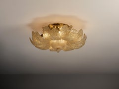 Barovier & Toso Flush Mount with Gold Leaf Crystal Glass Petals