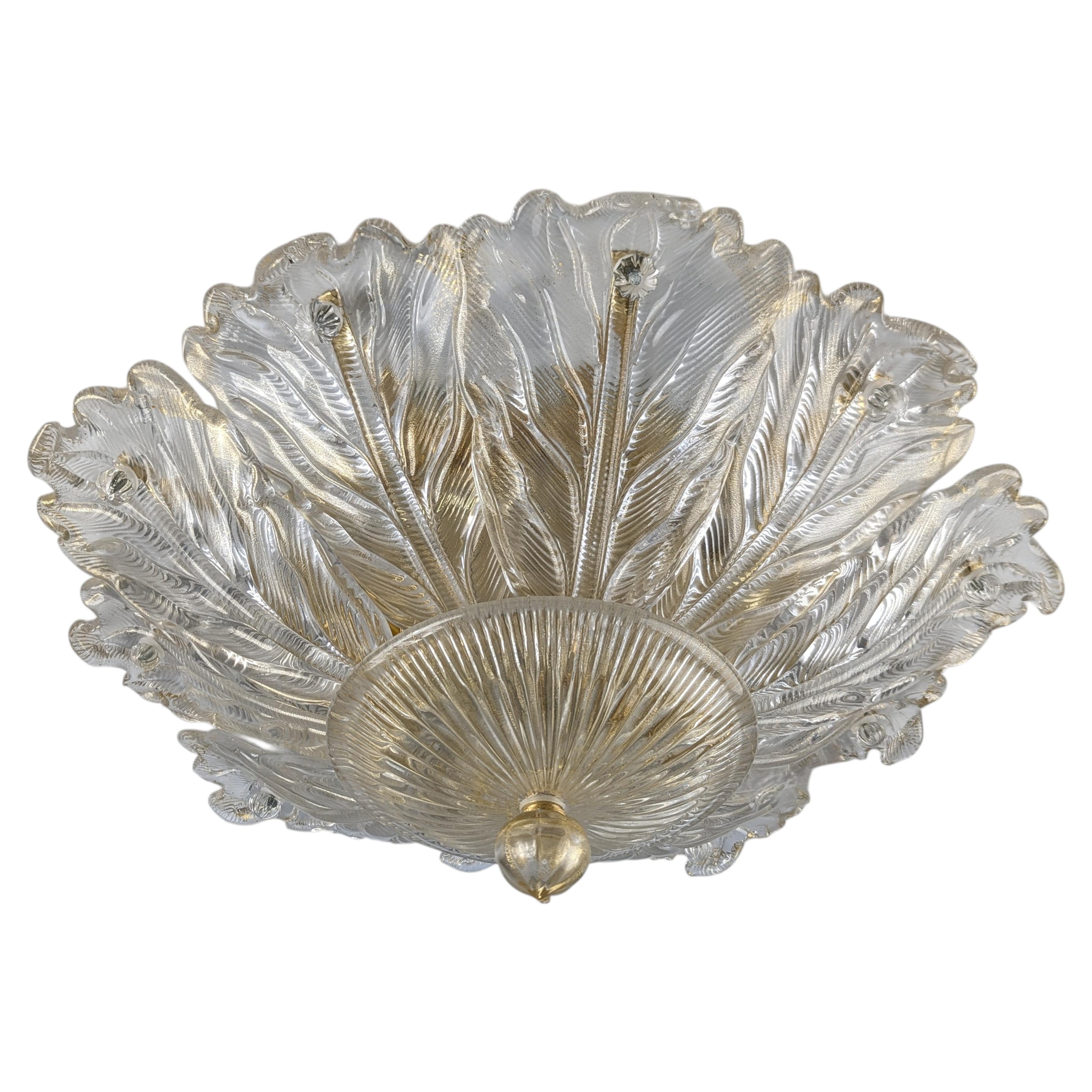 Barovier&Toso Murano Foglia d'Oro, Italie, années 1980 en vente