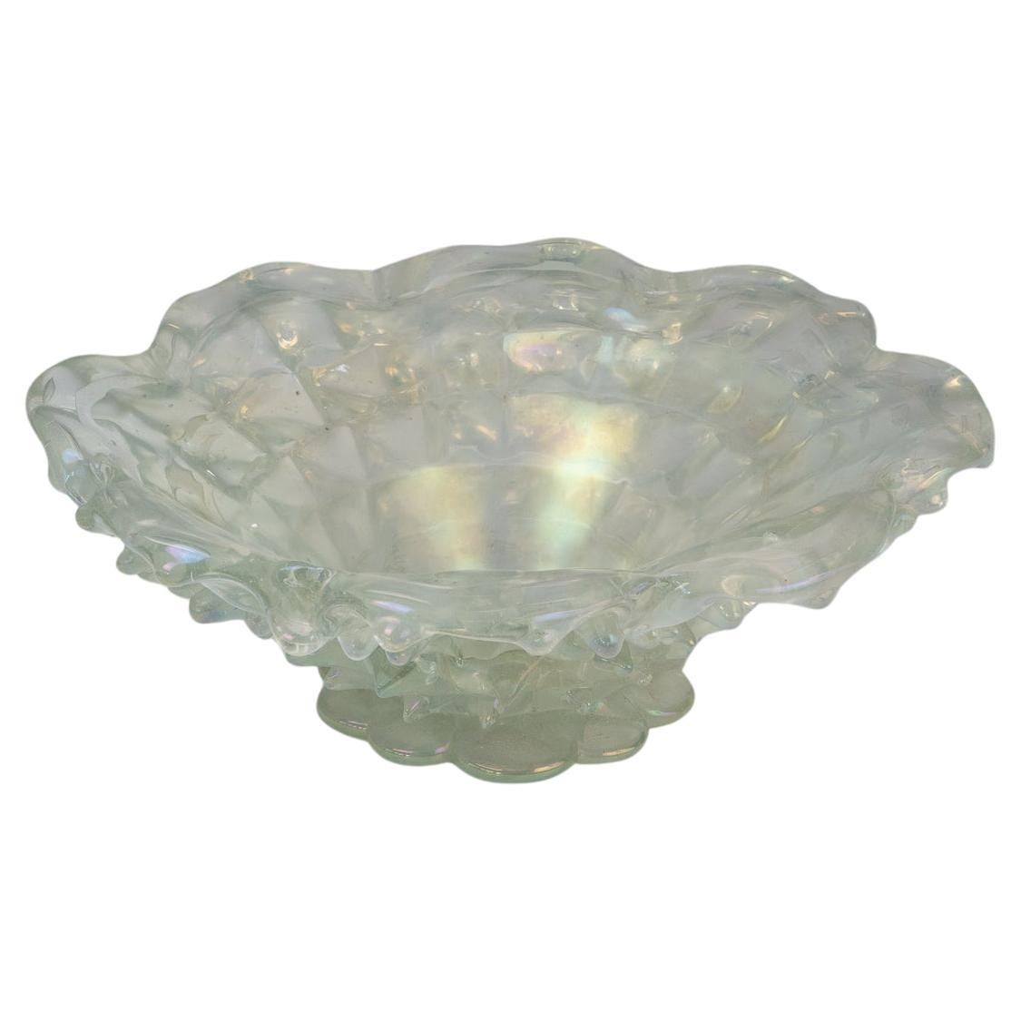 Barovier & Toso Glass Bowl, iridescent, ca. 1940 For Sale