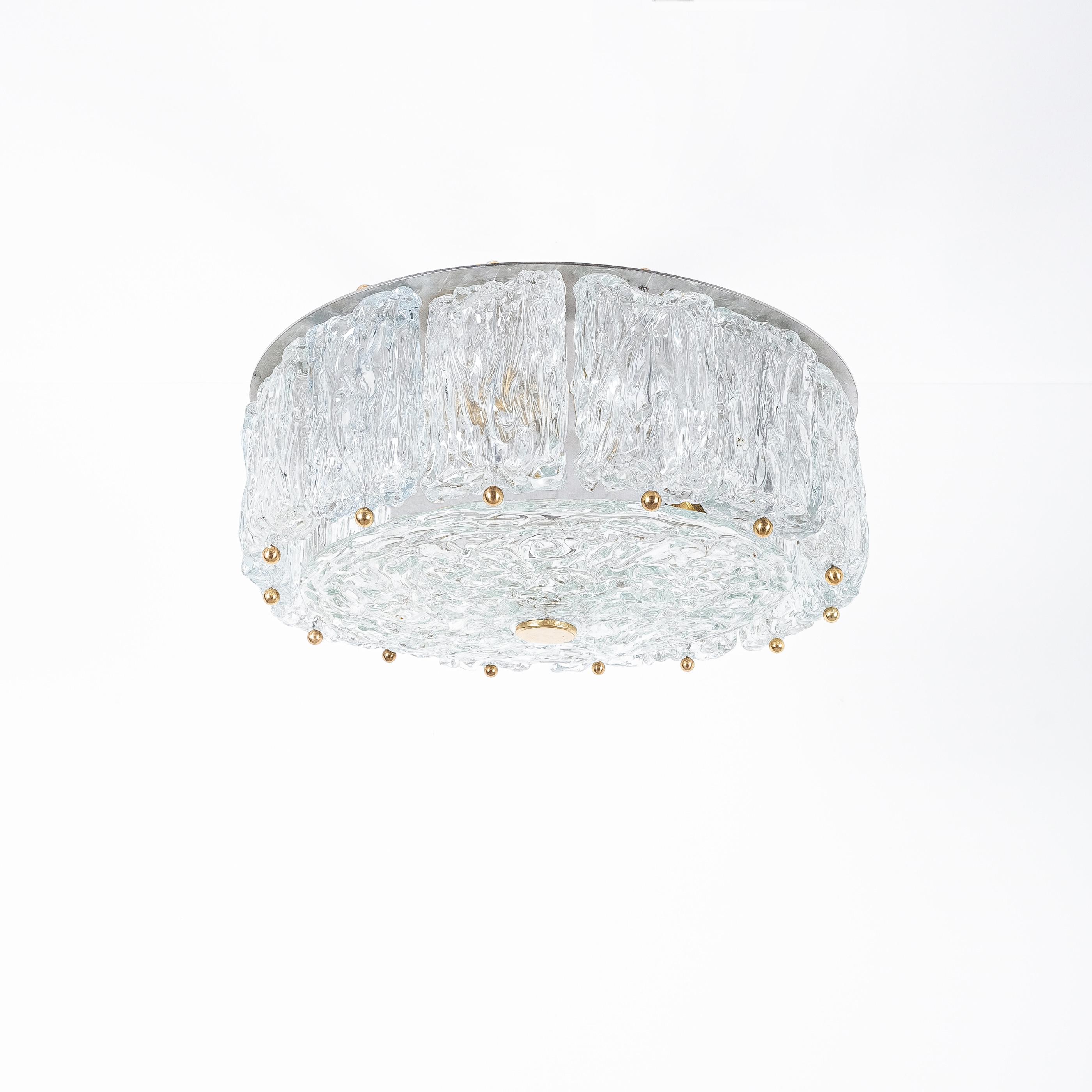 Barovier & Toso Glass Flush Mount, Italy, Mid-Century For Sale 2