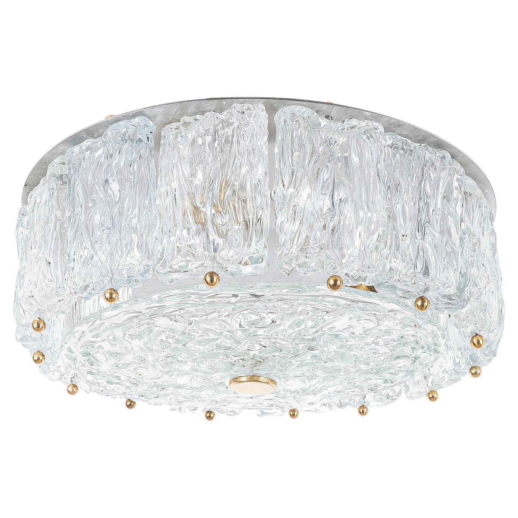 Barovier & Toso Glass Flush Mount, Italy, Mid-Century For Sale