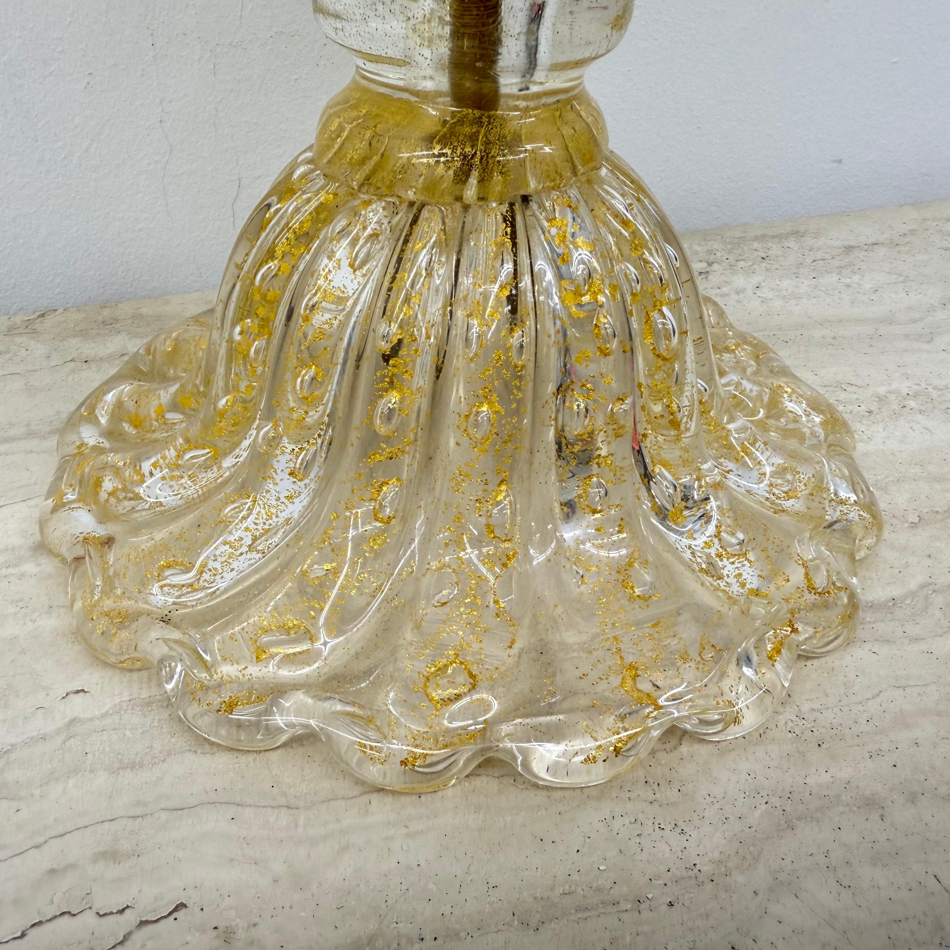 Lámpara de sobremesa de cristal Barovier & Toso , años 70 Italia en venta 1