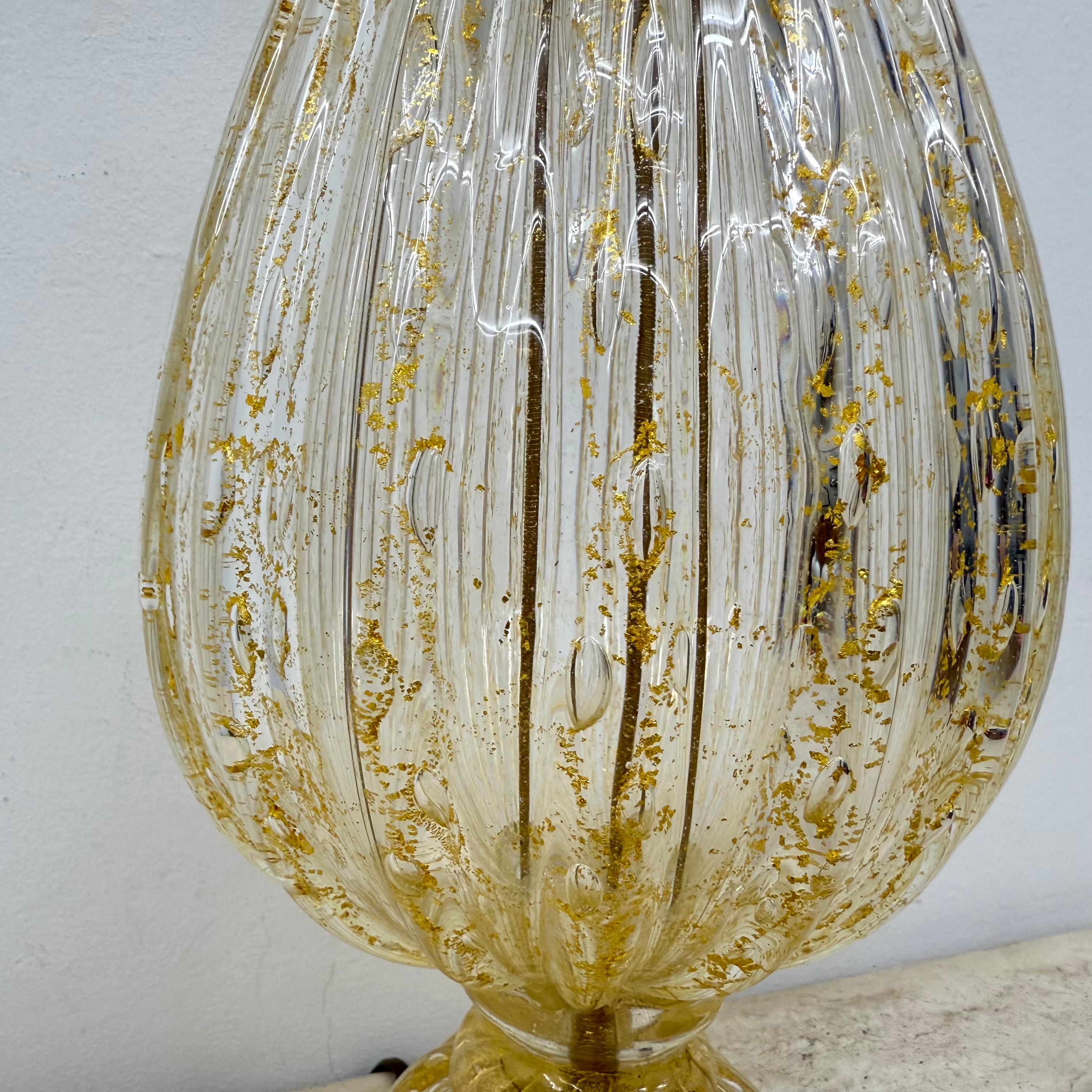 Lámpara de sobremesa de cristal Barovier & Toso , años 70 Italia en venta 2